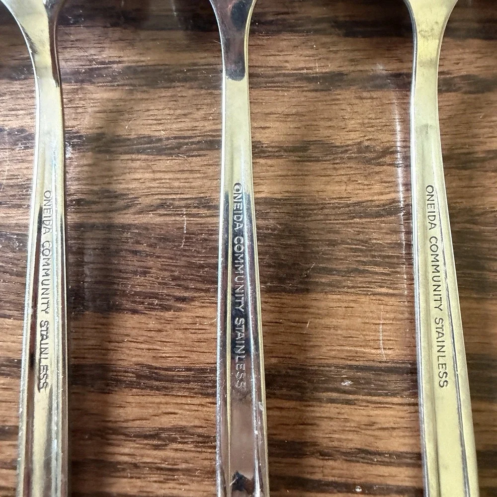 Oneida Community VIA ROMA Fruit/Orange Spoons Stainless Flatware Set Of 5